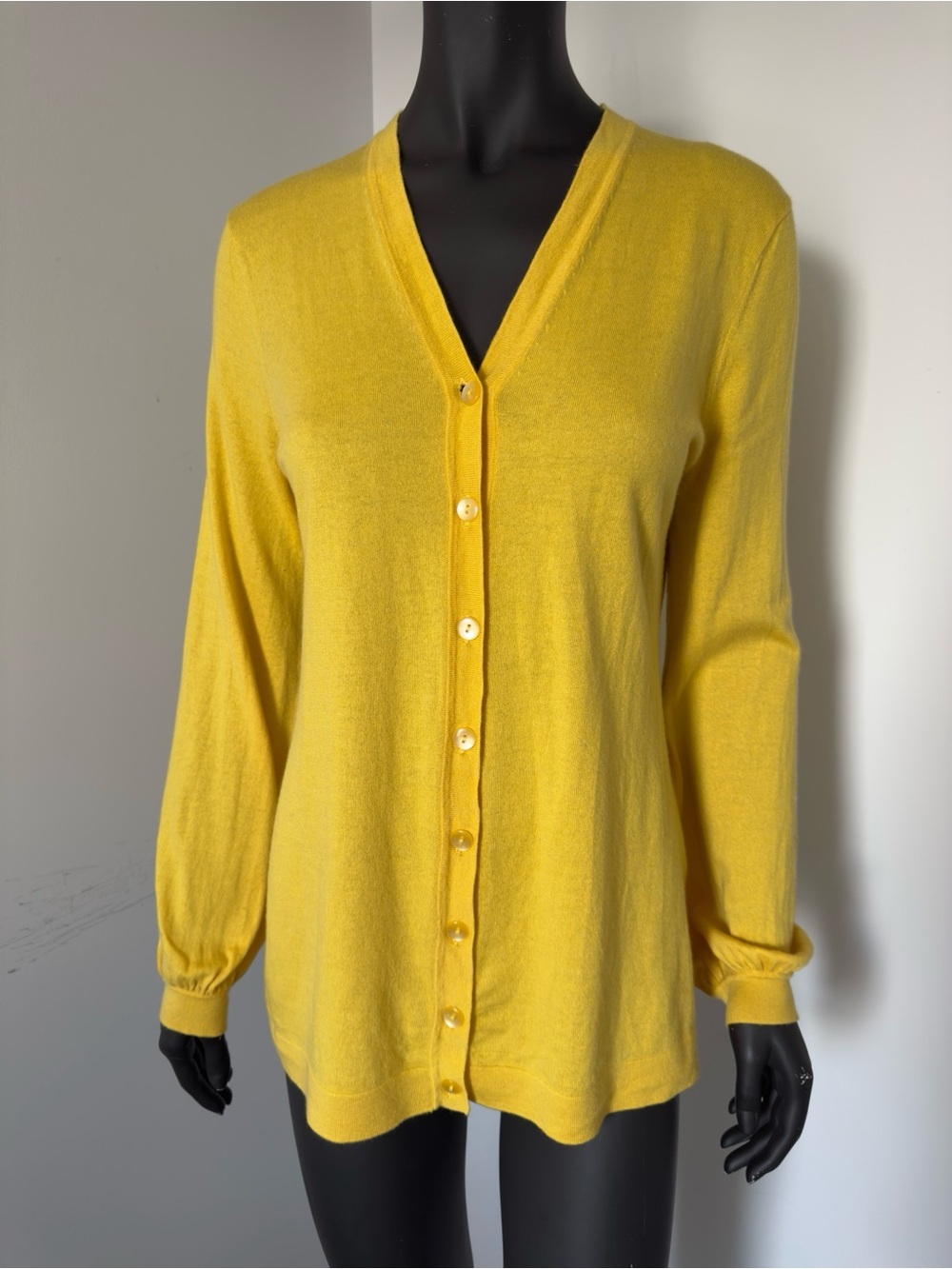 291. Jone New York Cashmere Cotton V-Neck Button Cardigan Sweater - Women